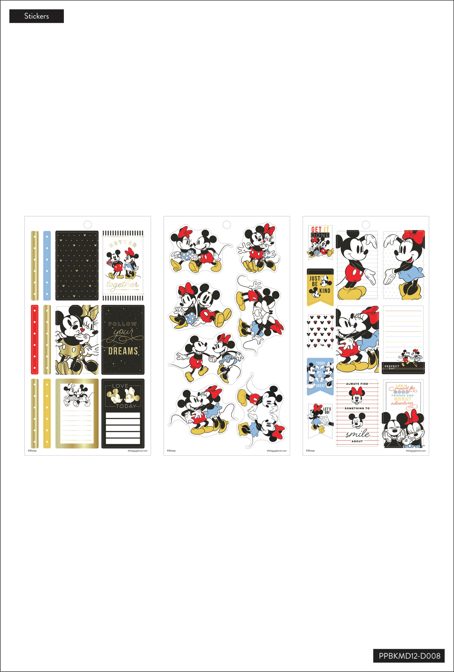 The Happy Planner, Disney, Mickey Mouse & Minnie Mouse Mini Planner Box Kit, 2022, 10" x 1.25" x 8" - image 2 of 11