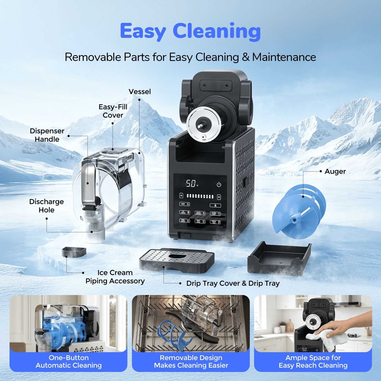 1.9L Slushie Machine & Soft Serve Ice Cream Maker with Rapid Freezing,8-in-1 85Oz Frozen Drink Machine, Slushie Maker, Margarita Machine for Home
