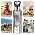 thumbnail image 7 of Yayeee 20oz Insulated Water Bottle Double Wall Stainless Steel with Flip Straw Lid, Blue Cute Cats, 7 of 7