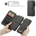 thumbnail image 5 of for iPhone 13 Wallet Case,Multifunction Zipper Purse Wallet Case [Card Slots][Cash Pocket][Kickstand] Detachable Magnetic Back Phone Cover for iPhone 13 6.1 inch (Black), 5 of 18