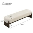 thumbnail image 3 of Piper Modern Upholstered Ottoman, Rectangular Bench with Solid Wood Legs, Beige, 3 of 8