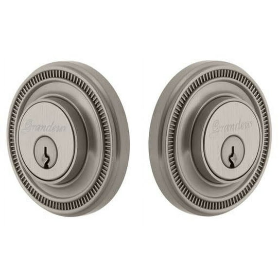 Grandeur Solsol_Dblcyl_238 Soleil Solid Brass Double Cylinder Deadbolt - Nickel