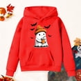 thumbnail image 5 of Kogui Kids Classic Cut Hooded Pullover For Girls, Trendy Halloween Printed Pattern, Daily All-match Holiday Tops (Red, 8-9 Years), 5 of 6