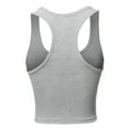 thumbnail image 3 of A2Y Women's Basic Cotton Casual Scoop Neck Cropped Racerback Tank Tops Heather Grey S, 3 of 5