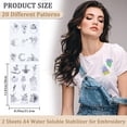thumbnail image 2 of Moon Flowers Water Soluble Embroidery Stabilizers Bee Hand Sewing Stick and Stitch Transfers Paper Wash Away Pre-Printed Self Adhesive Patterns for Bags Cloth Sewing Lovers Beginner, 2 of 9