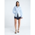 thumbnail image 2 of Devil Wears Prada Scoop Collection Women's and Women's Plus Lace Up Cotton Shirt, Sizes XS-4X, 2 of 5