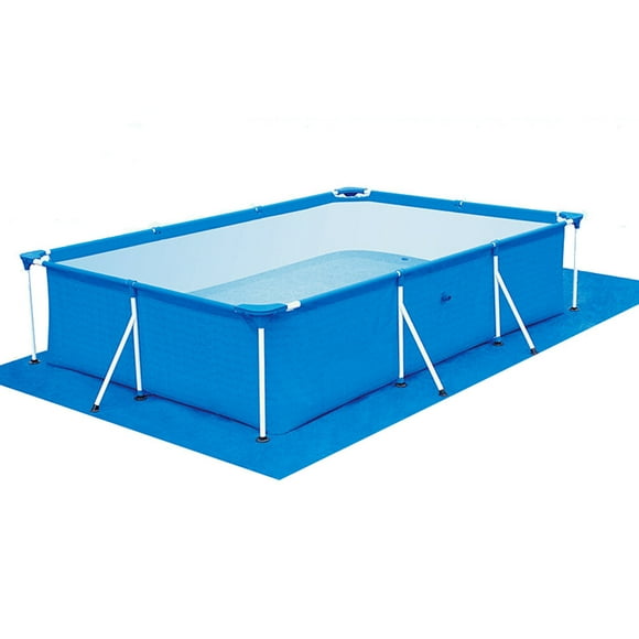 CTIRCHIU Accessoires de Piscine en Tissu PE Tissé Piscine Antidérapant Imperméable Antipoussière Housse Coussinet de Sol pour Piscines Gonflable Natation (Bleu, 338x239cm)