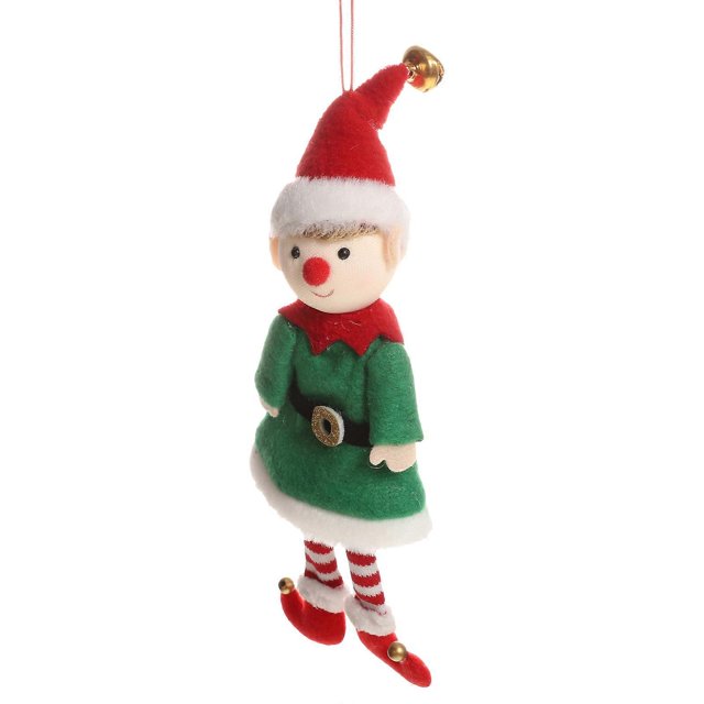 Festive Elf Decoration Xmas Doll Pendant Christmas Tree Decoration Cotton Cloth and Iron Material Decorative 1Pc