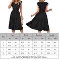 thumbnail image 2 of Vestido de mujer de una línea sin mangas con cuello en V vestido largo suave para cóctel (negro S) FLhrweasw Para estrenar, 2 of 7