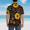 thumbnail image 3 of Lsque Sunflowers Leaves pattern Hawaiian Shirt for Men, Unisex Summer Beach Casual Short Sleeve Button Down Shirts-X-Large, 3 of 9