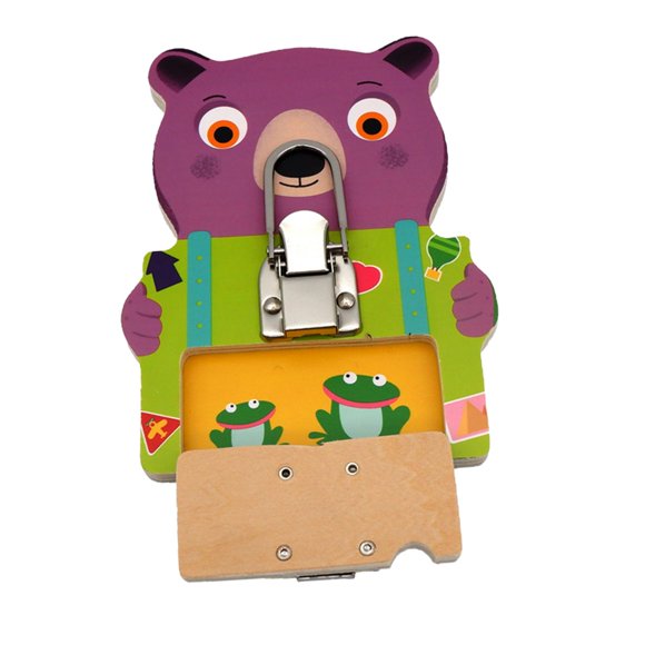 Yinanstore Montessori for Toddlers Sensory Early Education Toys Locks Latches Board Basic Skills for 3 Years Old - Bear, Regular