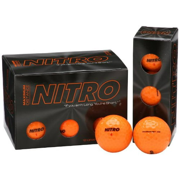 Nitro Golf Maximum Golf Balls, Orange, 12 Pack
