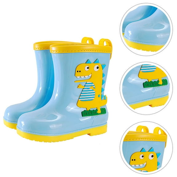 WHAMVOX Durable Blue PVC Rain Boots for Kids with Waterproof Design and NonSlip Soles, Lightweight, Size 110