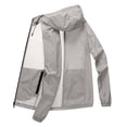 thumbnail image 2 of Mdesiwst Men Summer Sunscreen Coat Hooded Thin Anti-UV Zipper Closure Solid Color Sunshade Long Sleeves Plus Size Fishing Men Summer Jacket Cycling Garment, 2 of 7