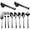 Black, variant on TACYKIBD 10-Piece Dishwasher Safe Silver Serving Utensil Set - Includes Spoons, Forks, Tongs, Ladle, and Pie Server
