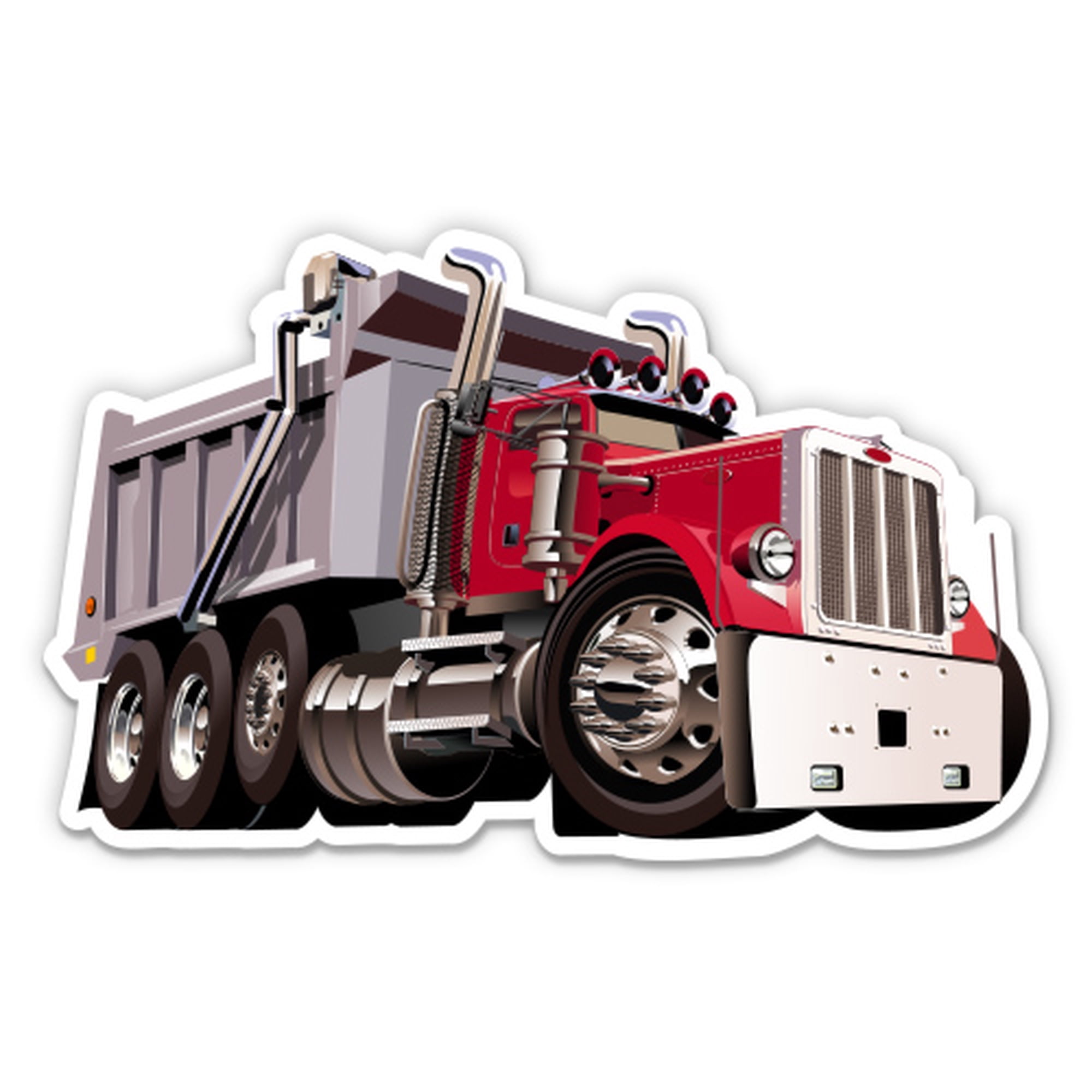 Big Dump Truck - 3 Vinyl Sticker - For Car Laptop Water Bottle Phone - Waterproof Decal