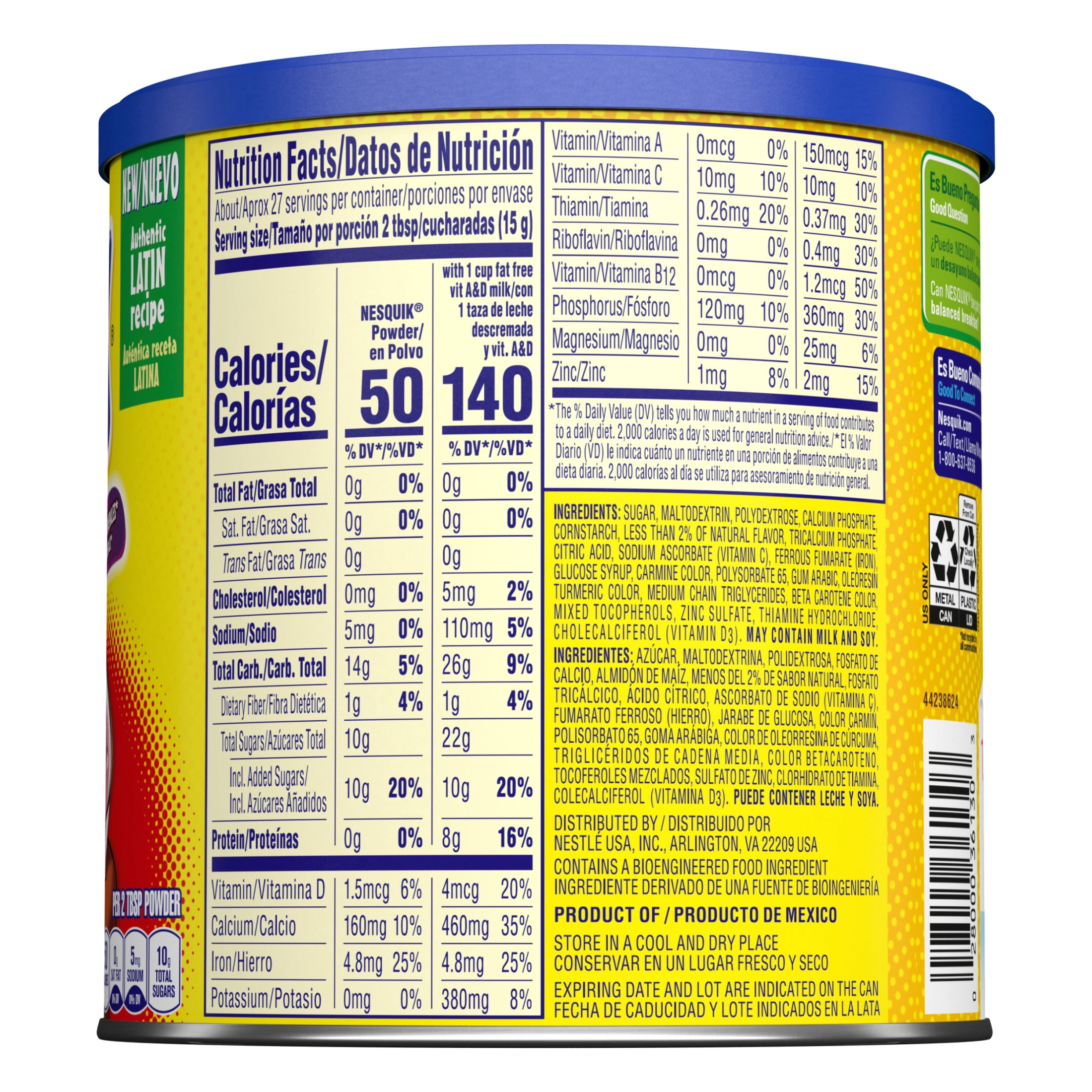 (3 pack) Nestle Nesquik Strawberry Flavor Powder Drink Mix, 14.1 oz