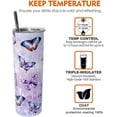 thumbnail image 6 of Butterfly Tumbler With Lid and Straw Stainless Steel 20oz Butterfly Skinny Tumbler Insulated Butterfly Stuff Water Bottle Cups Coffee Mug Travel Tumbler Gifts for Women, 6 of 6