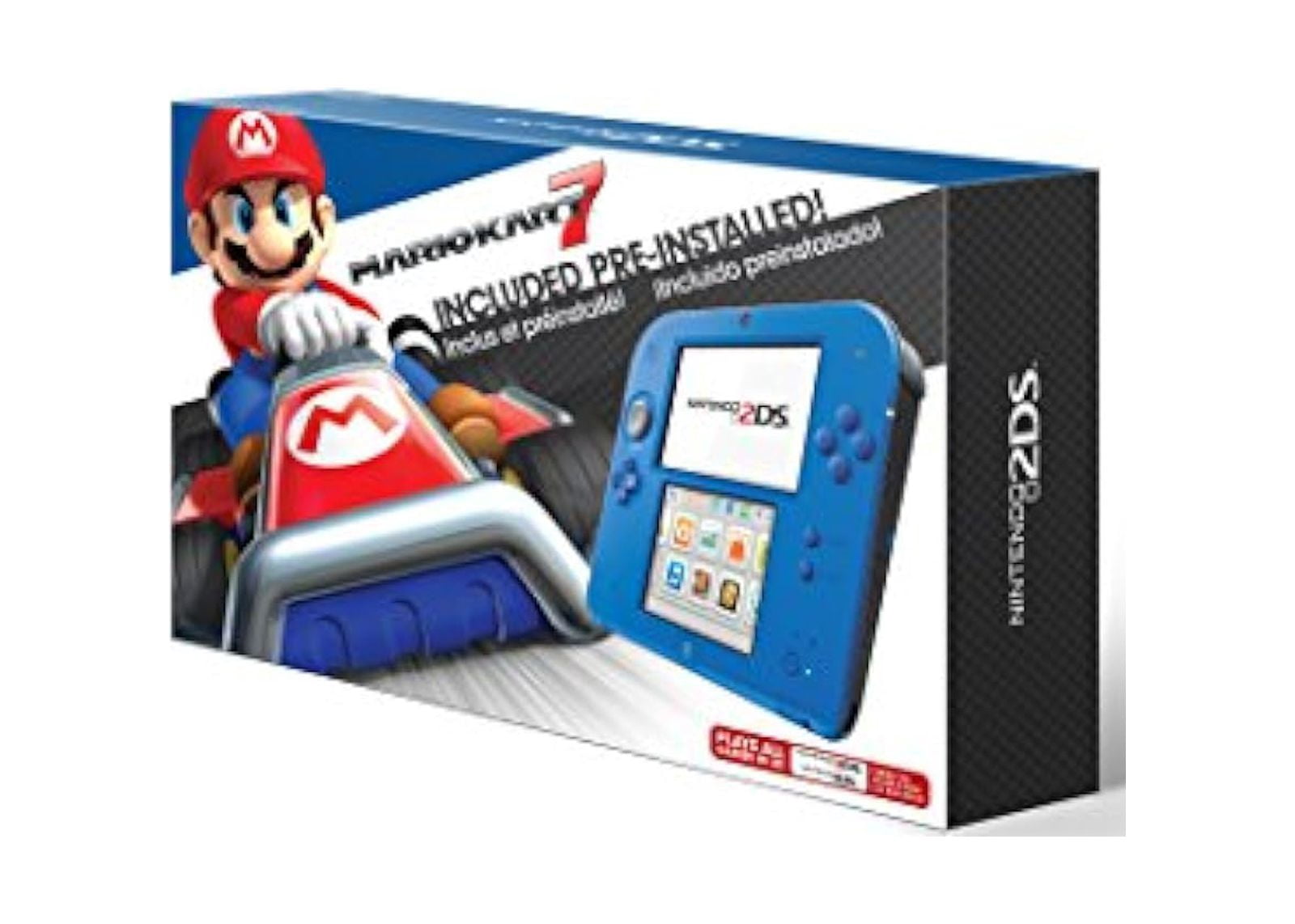 Restored Nintendo 2DS Electric Blue With Mario Kart 7 Handheld (Refurbished)