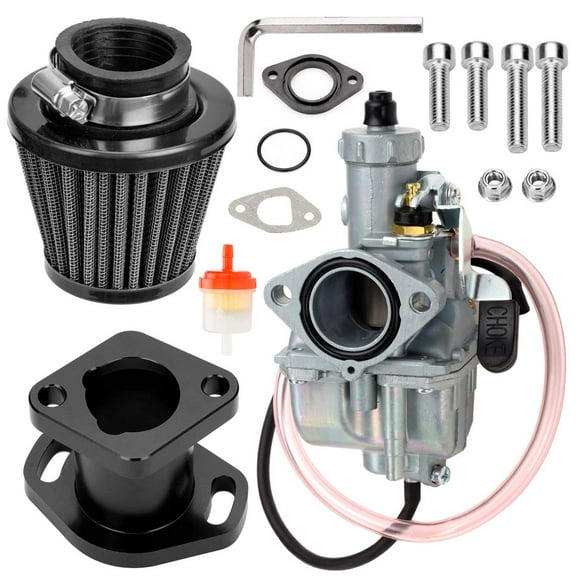 VM22 26mm Carb Kit for Predator 212 Carburetor 212cc 196cc Coleman CT200U CT200U-EX BT200X KT196 Mini Bike Go Kart Baja Warrior MB200 5.5hp 6.5hp GX160 GX200 OHV Clone Engine Performance Parts Black