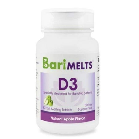 BariMelts D3, Dissolvable Bariatric Vitamins, Natural Apple Flavor, 90 Fast Melting Tablets