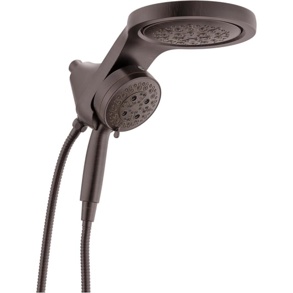 Delta 6-Setting HydroRain Premium 2-in-1 Dual Shower Head with ProClean Spray, Oil Rubbed Bronze High Pressure Shower Head with Handheld Spray, 1.75 GPM Flow Rate, Venetian Bronze