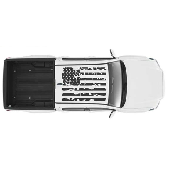 AnyStickerYouWant - Rooftop USA American Flag Decal Sticker Fits On & Compatible with Toyota Tacoma SR5 Truck - Truck Full Roof Flag Decal Sticker Kit - Distressed or Regular