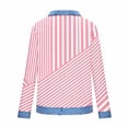 thumbnail image 5 of Dazajoo Waffle Knit Tunic Tops for Women Long Sleeve Oversized Colorblock Sweatshirts with Denim Patchwork Dressy Y2K Streetwear,Pink,M, 5 of 5