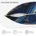 thumbnail image 5 of Fotbe Navy Blue Marble Pattern Velvet Decorative Throw Pillow Covers with Elegant Piping, Soft Plush Cushion Cover for Sofa, Bed, Car, Office-18"x18", 5 of 8