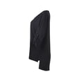 thumbnail image 2 of Qarigey Camisa de mujer con cuello en V Blusa suelta Manga larga Color sólido Top casual Prendas para la parte del cuerpo Negro XXL, 2 of 6