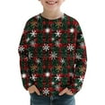 thumbnail image 2 of ITSAME Boys Girls Long Sleeve T-Shirt, Crewneck Christmas Graphic Loose Fashion Kids Pullover Holiday Tops Multicolor 13T, 2 of 7