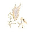 thumbnail image 1 of Broche de caballo con incrustaciones de diamantes de imitación, broche de caballo volador, diseño tridimensional de caballo, para suéter, bufanda, vestido, insignia, accesorio de joyería, 1 of 7