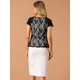 thumbnail image 5 of Blusa Manga Corta Allegra K Cuello Redondo Encaje Floral Mujer Negro M, 5 of 6