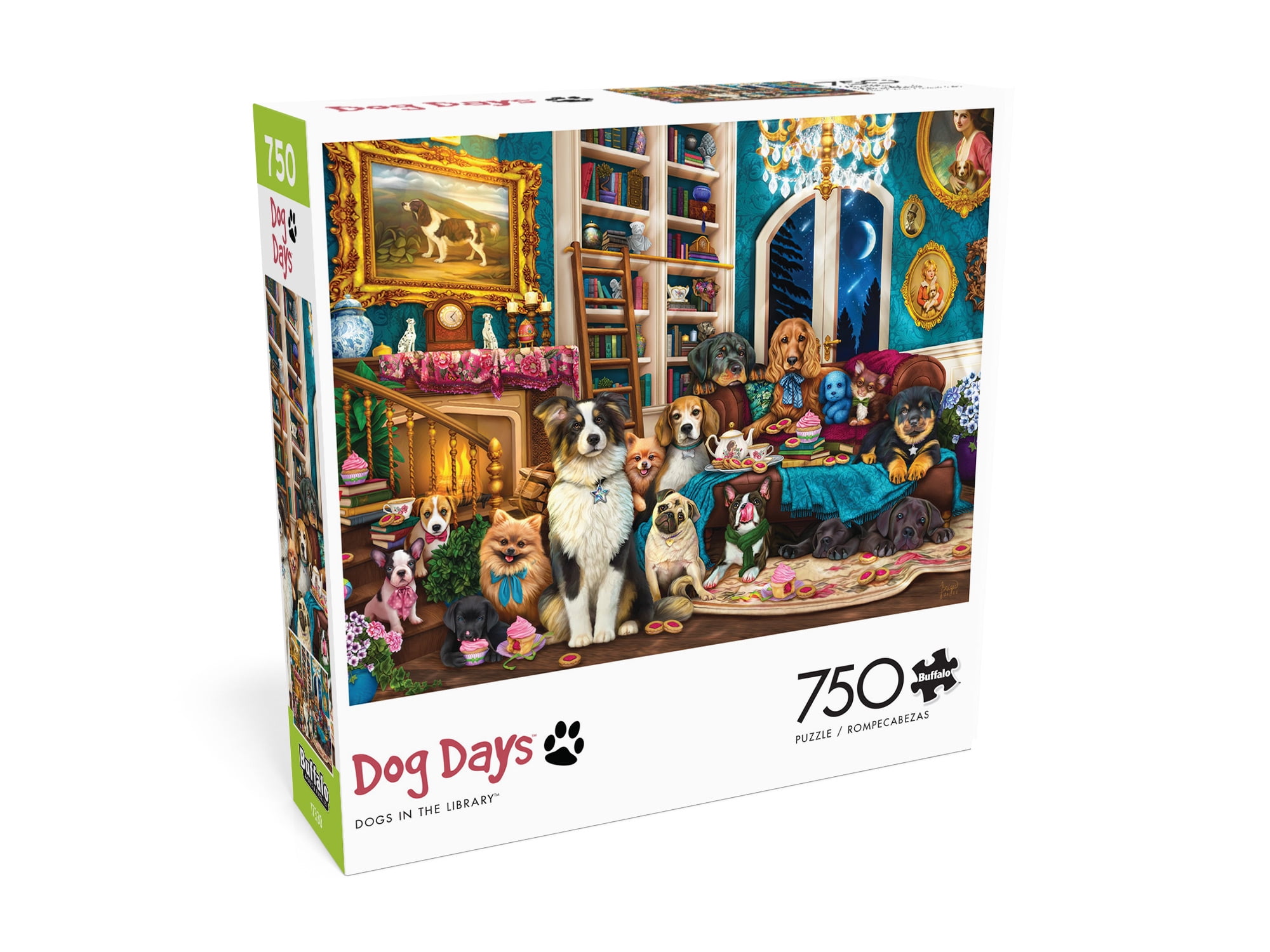 Buffalo Games 750-Piece Dog Days Dogs in the Library Jigsaw Puzzle