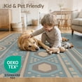 thumbnail image 4 of ODIKA 2'x3' Blue Beige Geometric Ocean Smoke Washable Accent Rug Intricate Pattern with Modern Flair for Bedroom, Nursery, RV, Pet Friendly, Bedside Mat, 4 of 7