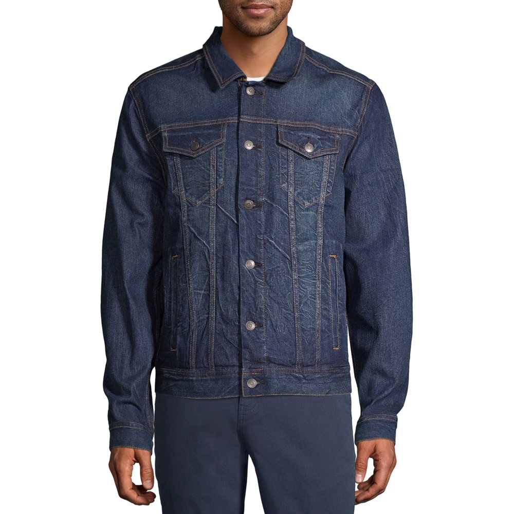 Men's and Big Men's Denim Jacket, up to Size 5XL