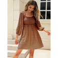 thumbnail image 3 of Minivestido de gasa con cuello cuadrado liso de lunares Unbranded Women Clothing, 3 of 10