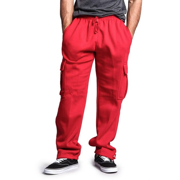 men's solid fleece heavyweight cargo pants