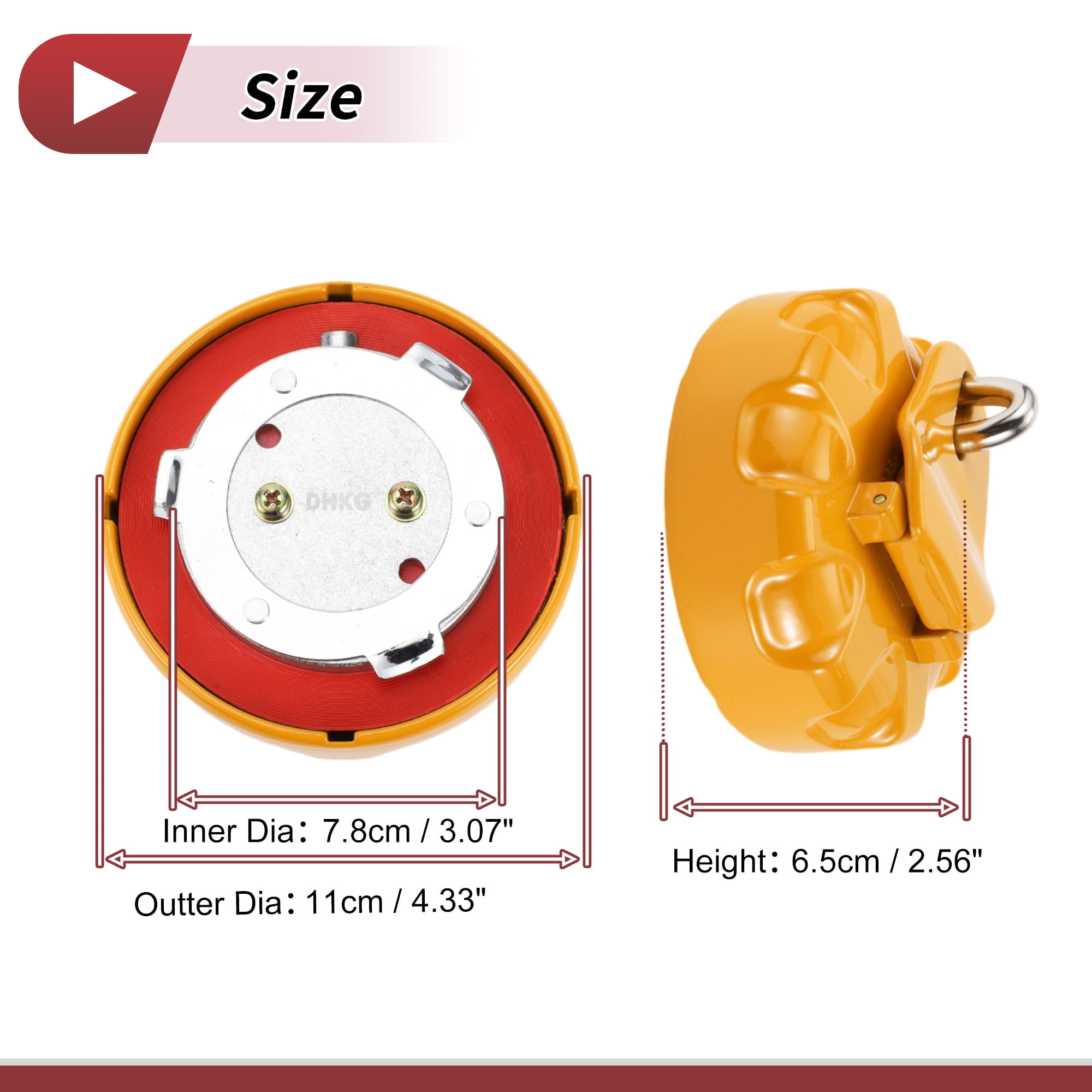 Unique Bargains Excavator Locking Gas Cap for SUMITOMO Locking Fuel Tank Cap With 2 Keys Silver Tone Red Yellow