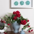 thumbnail image 2 of Vickerman 22" Artificial Red Geranium Hanging Bush, 2 of 3