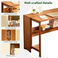 thumbnail image 5 of YWEN Bamboo Folding Desk Mid Century Modern Desk for Home Office Bedroom Small Spaces, 5 of 14