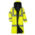 thumbnail image 5 of Portwest UH447 Men's Reversible Safety Raincoat Hi Vis Waterproof Long Rain Jacket Yellow/Black, 5X-Large, 5 of 7