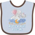 thumbnail image 3 of Inktastic My Great Aunt Loves Me Cute Elephants Clouds Moon and Stars Boys or Girls Baby Bib, 3 of 4
