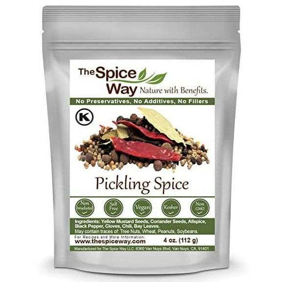The Spice Way Pickling Spice - ( 4 oz ) seasoning made from spices for pickles, canning, corned beef and even pastrami