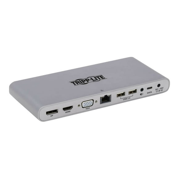 Tripp Lite Thunderbolt 3 Docking Station 4K60Hz DP HDMI VGA USB C USB-A Gbe - Docking station - Thunderbolt 3 - VGA, HDMI, DP - GigE - 60 Watt
