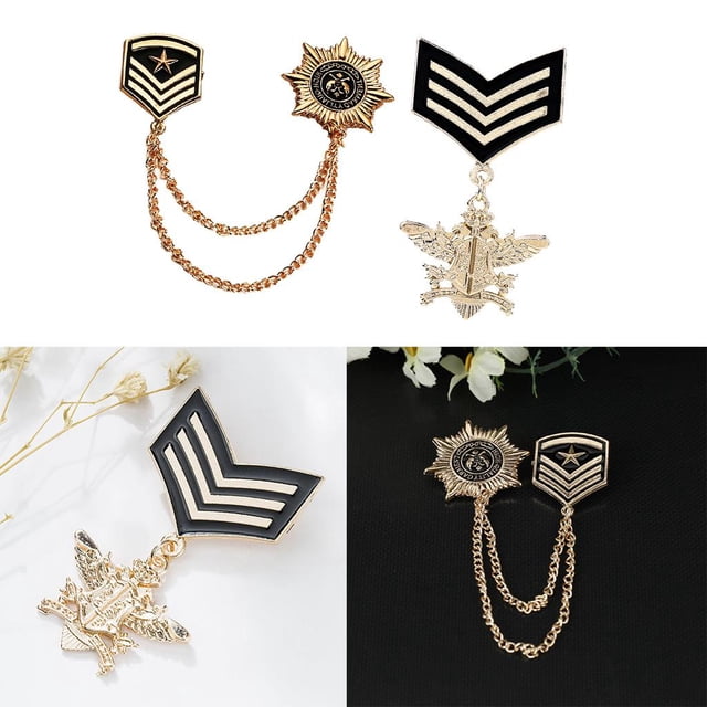 Alfiler de y Insignia de Marino + Cadena Larga de Aleación, Joyas para Sombrero Bufanda de Hombre de Navidad Fernando Broche de anís
