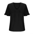 thumbnail image 4 of Wlynlyn Plus Size Tops for Women Dressy Casual Blouses Ruffle Short Sleeve V Neck Tunic Tops(XX-Large), 4 of 7