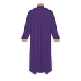 thumbnail image 2 of Men Church Robe Long Sleeve Stand-Collar Medieval Gowns Costume Unisex Metallic Gold Trim Church Choir Robes, 2 of 3