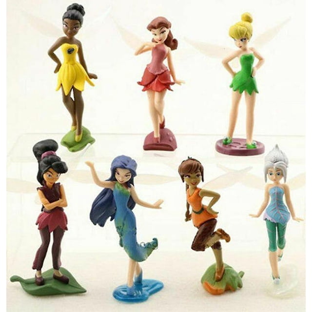 Set de figuras de acción Tinkerbell Tinker Bell Fairy x7 con soporte