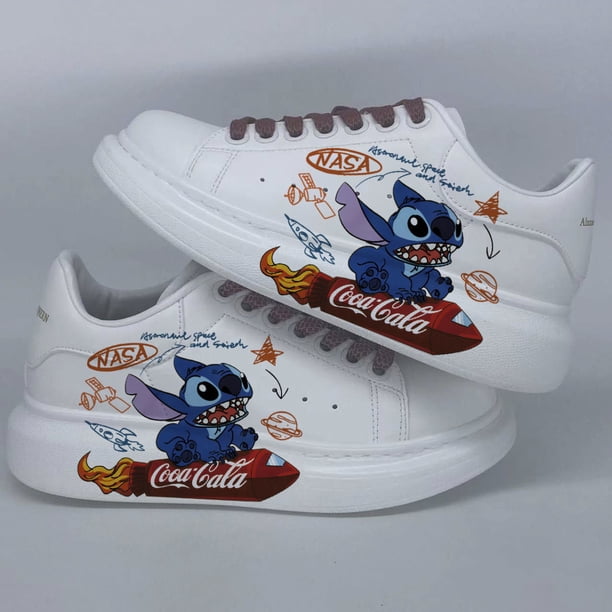 Disney Lilo &erio; Zapatillas de deporte de puntada, zapatos de puntada de dibujos animados Kawaii, zapatos con patrón de pequeño monstruo, zapatos deportivos informales de moda937 Deng Xun unisex